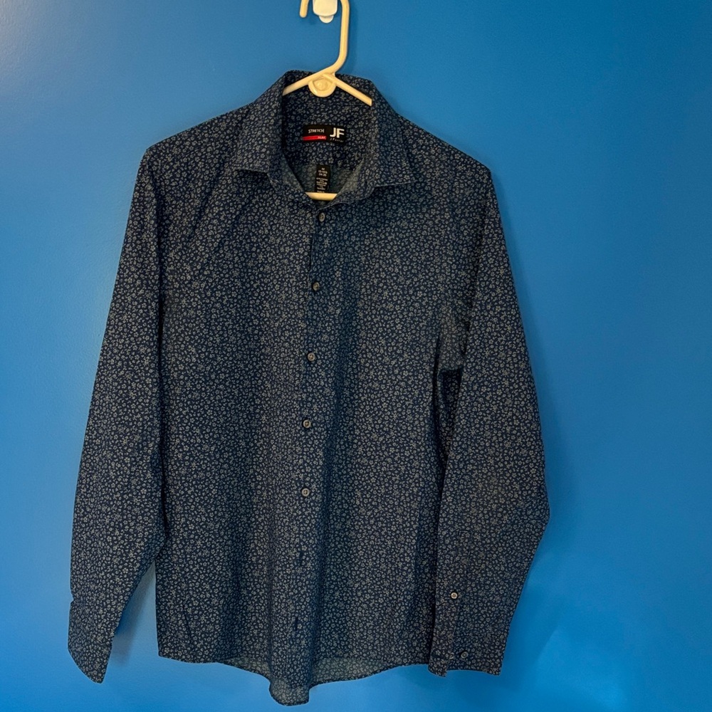JF J.Ferrar Navy Floral Shirt